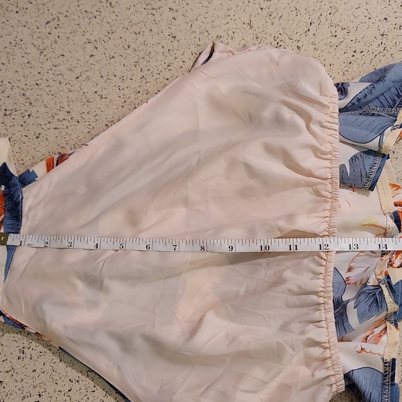 Off Shoulder Tropical Top & Wrap Hem Shorts, size S - Picture 12 of 17